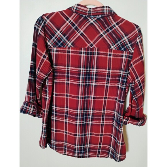 CB Established 1962 Red Plaid Blouse‎ Women's Size M - Picture 2 of 5